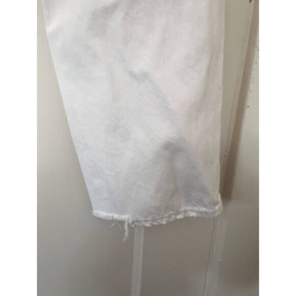 Agolde Women's 90's Mid Rise Straight Jeans White in Size 32 Frayed Hem - Picture 8 of 12